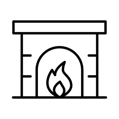 Şöminenin ikonu, kışın sıcaklığı ve sıcaklığı sembolize eder..