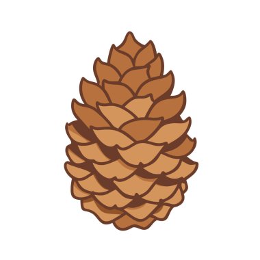 Kır kozalağı ikonu. Doğal kış ve mevsimlik dekorasyonlar için mükemmel..