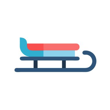 Kış eğlencesini ve kar sporlarını temsil eden minimalist bir kızak simgesi.