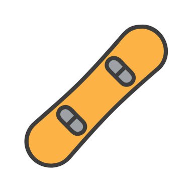 Sarı snowboard simgesi, kış sporları için ideal..