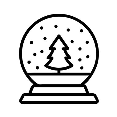 Ağaç içeren bir kar küresinin simgesi, kış manzaralarını sembolize ediyor..