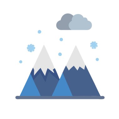 Karlı dağların basit bir simgesi, kış manzaralarını temsil ediyor..