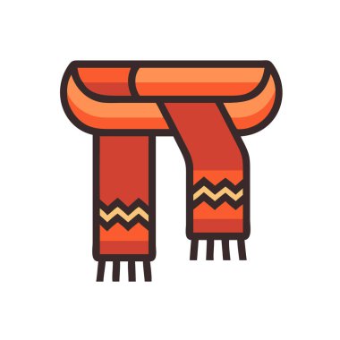 Portakal rengi eşarplı bir eşarp. Kış için mükemmel..