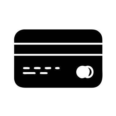 Kredi kartının ödemeleri ya da bankacılığı temsil eden siyah beyaz simgesi.