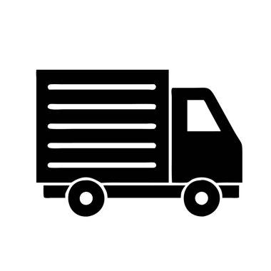 Bir dağıtım kamyonunun simgesi, lojistiği, ulaşımı veya nakliyeyi simgeliyor..