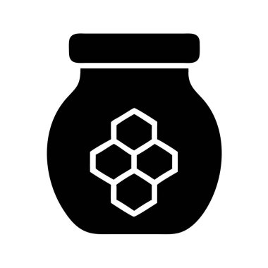 Bal kavanozunun ikonu, yiyeceği, tatlandırıcıyı veya doğal ürünleri temsil eder..