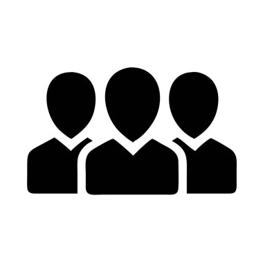 Toplumu veya takımı temsil eden üç kişilik bir grubun simgesi.