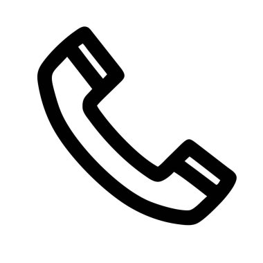 İletişimi ya da çağrıları temsil eden klasik bir telefonun minimalist simgesi.