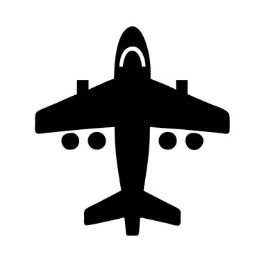 Bir uçağın minimalist simgesi, havacılık, seyahat veya ulaşımı simgeler..