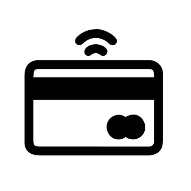 Kablosuz sinyalli bir kartın simgesi, dijital ödeme yöntemlerini sembolize eder.