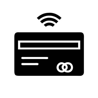 Kablosuz sinyalli bir kartın simgesi, dijital ödeme yöntemlerini sembolize eder.