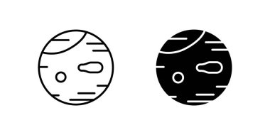 Mars gezegen sembolleri içeren modern bir vektör simgesi seti, uzay keşfi ve bilim kurgu tasarımları için uygundur.