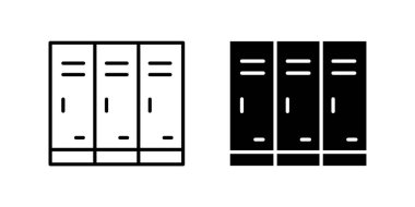 Dolap tasvir eden basit bir vektör simgesi, okul ve depolama tasarımları için ideal.