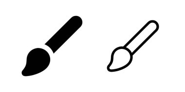 Sanat ve yaratıcılık tasarımları için uygun boya fırçaları içeren modern bir vektör simgesi.