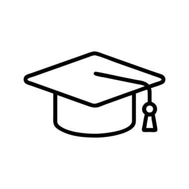 Püsküllü geleneksel havan topu mezuniyet şapkası simgesi.