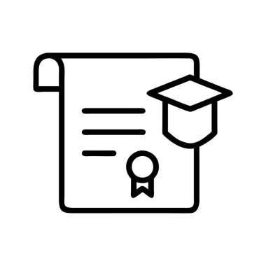Çerçevelenmiş bir lise diplomasının simgesi.