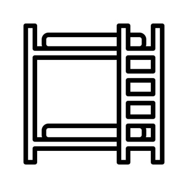 Yatak odası ya da oda düzeni için kullanılan ranza yatak simgesi