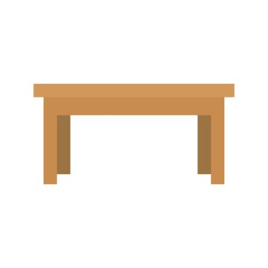 Oturma odası düzeni için düz masa vektörü