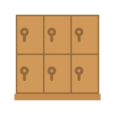 Spor salonu depolama çözümleri için düz dolap vektörü