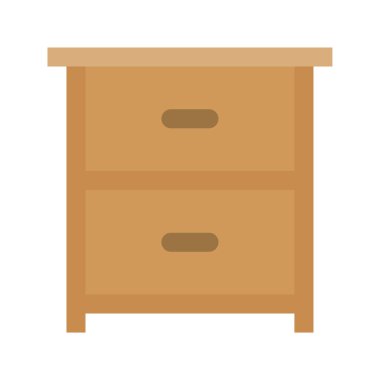 Düzenli yatak odası tasarımları için düz çekmece vektörü