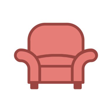 Modern dekor için ana hat doldurulmuş koltuk vektörü