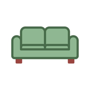 Lounge tasarımı için ana hatları doldurulmuş koltuk vektörü