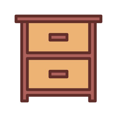 Yatak odası depolama için özet dolu çekmece vektörü