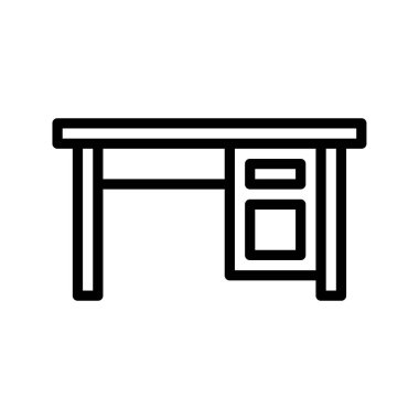 Çalışma odası mobilyaları, ofis planları ve çalışma odası ayarları için masa simgesi