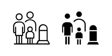 Aile mezarlık ikonu koleksiyonunu ziyaret ediyor. Takım elbise anıtı ya da aile tasarımları.
