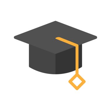 Mezuniyet şapkası ikonu. Mezuniyet ya da akademik başarı tasarımları.