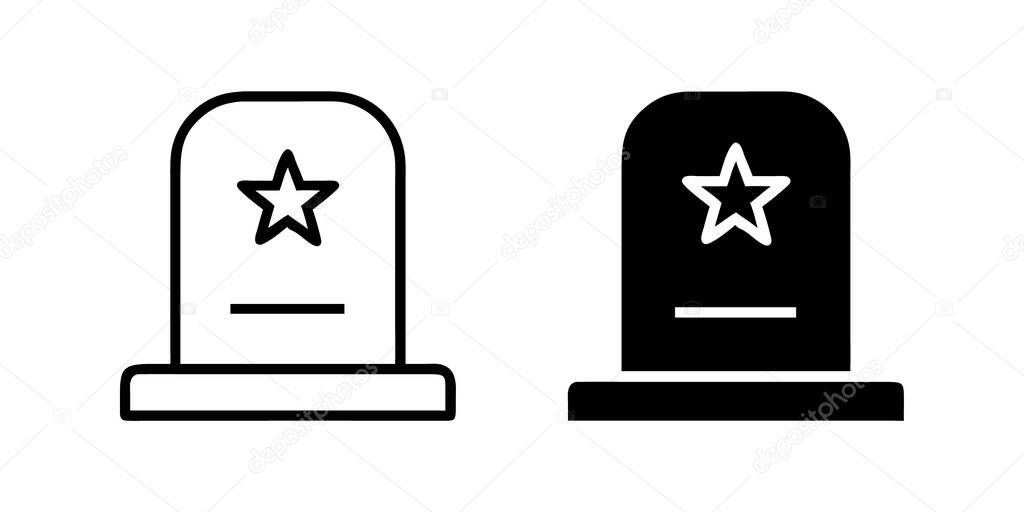 National cemetery tombstone icon collection. Great for patriotic designs.