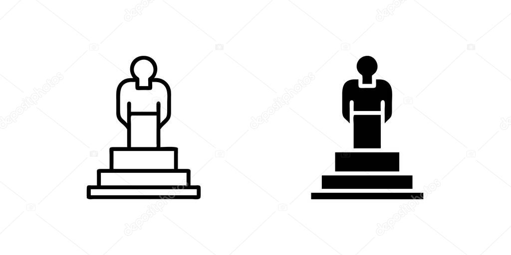 War memorial statue icon collection. Great for tribute or history designs.