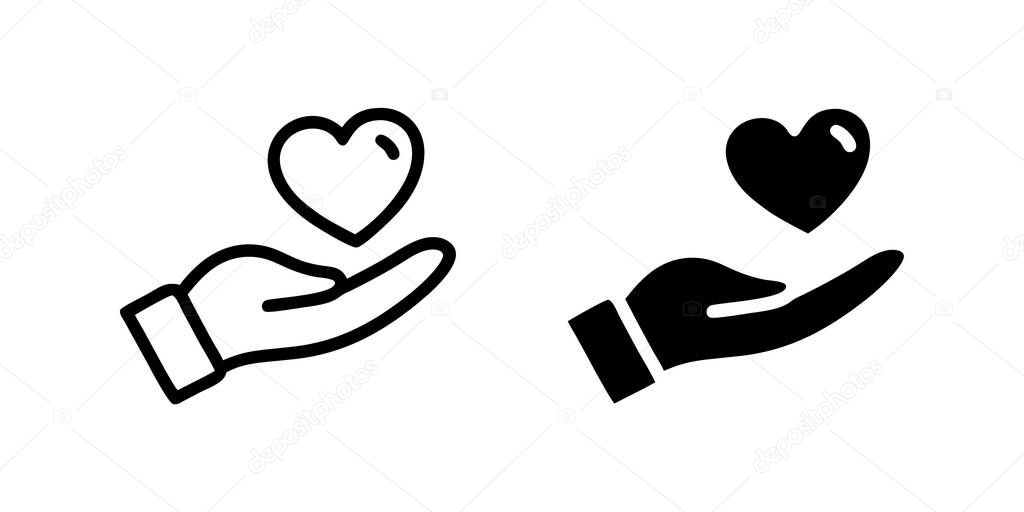 Charity support icon. Perfect for donation or social good designs.
