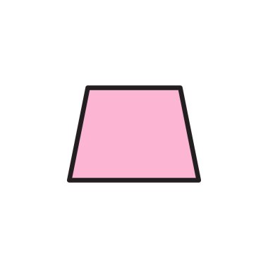 Çizgili renkli bir trapezoid. Matematik veya geometrik tasarım projeleri için ideal.