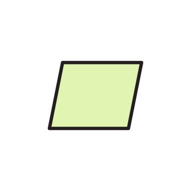 Çizgili renkli paralel kenar. Matematik veya geometrik tasarım temaları.