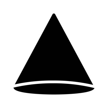 3 boyutlu koninin katı siyah kabartması. Teknik veya eğitici tasarımlar için ideal.