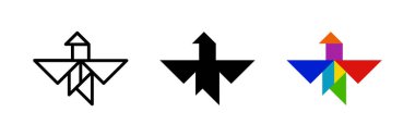 Sinekkuşu tangram ikonu. Kuş veya yapboz tasarımları için ideal.