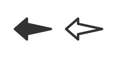 Sol ok simgesi ayarlandı. Arka tuşlar, önceki adımlar ve filtreleme seçenekleri için uygun. Geçmişin, geçmişin ve filtrenin sembolü.