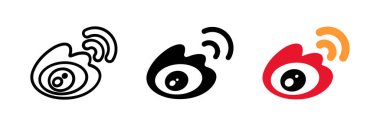 Weibo simgesi seti. Sosyal medya şablonları, dijital pazarlama tasarımları ve web sitesi arayüzleri için uygun. Mikroblog yazma, sosyal ve trend sembolü. Jambi, Endonezya - Haziran 08, 2025