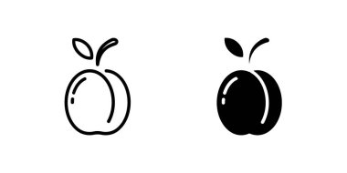 Kayısı ikonları, sağlıklı yemek, pişirme, meyve suları ve taze üretime odaklı tarım temaları için idealdir..