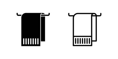 Bir havlu ikonu, otel konforunu, banyo tesislerini, spa hizmetlerini ve temizliği göstermek için ideal..