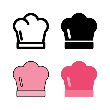 Şef şapkası ya da tok simgesi seti, profesyonel aşçıları, aşçılığı ve restoran temalarını sembolize etmek için idealdir..