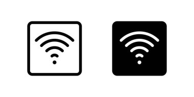 WiFi Simgesi Ayarlandı. İnternet bağlantısını gösteren bir Wi-Fi sinyalinin siyah simgesi.