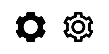 Ayarlar Simgesi Ayarları. Bir dişlinin siyah bir kabartması ve ana simgesi, ayarları veya yapılandırmayı temsil eder.