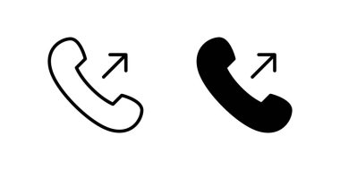 Giden Arama Simgesi Ayarlandı. Giden bir arama okunun gönderilen iletişimi temsil eden siyah simgesi.