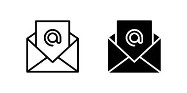 E- posta Simgesi Ayarlandı. E- posta iletisini temsil eden siyah bir simge.