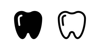 Diş Simgesi Ayarları. Siyah bir kabartma ve diş sağlığı simgesi..