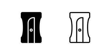 Kırtasiye ve okul grafikleri için kalem açacağı vektör simgesi ayarlandı