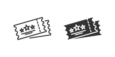 Bilet Simgesi Ayarlandı. Giriş veya olayları temsil eden siyah bir bilet simgesi.