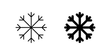 Kar Tanesi Simgesi Seti. Kar tanesinin siyah bir simgesi, karı temsil ediyor..